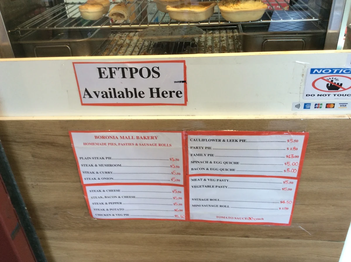 Menu, Boronia Mall Bakery