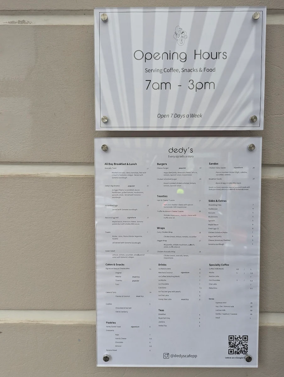 Menu, IKI Café Potts Point