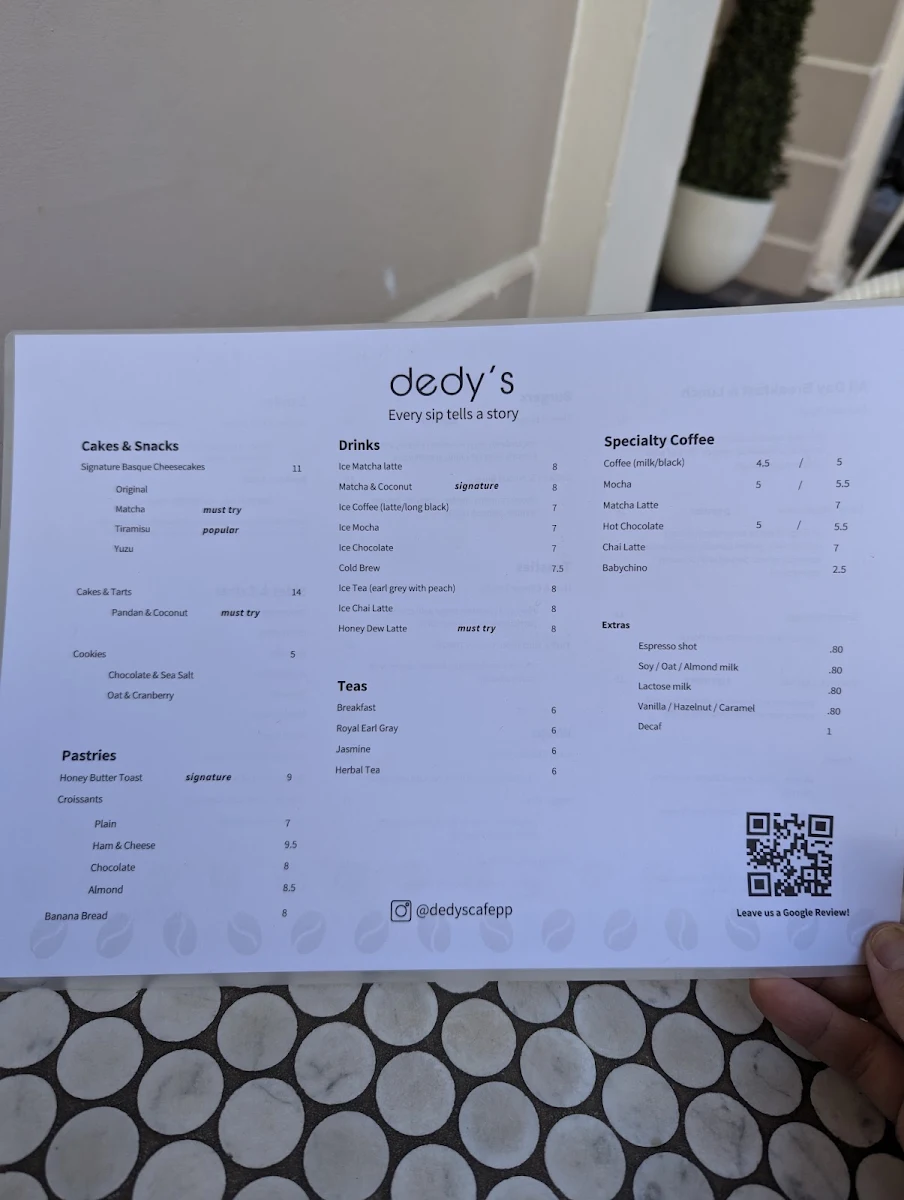 Menu, IKI Café Potts Point