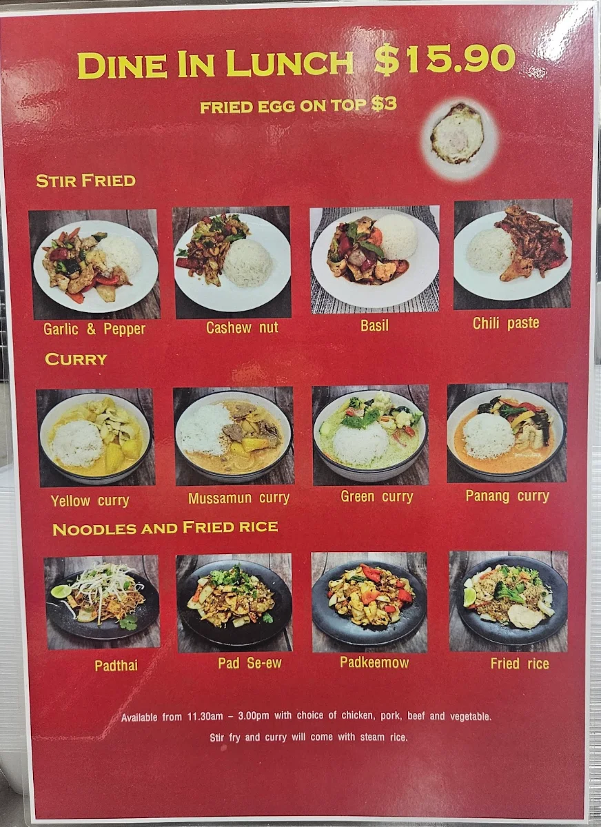 Menu, THAI ASHMORE
