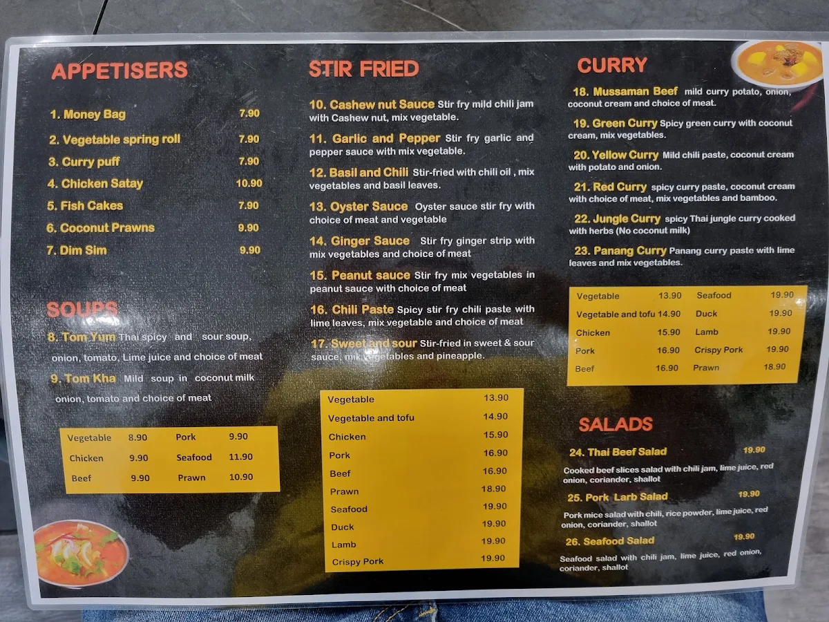 Menu, THAI ASHMORE