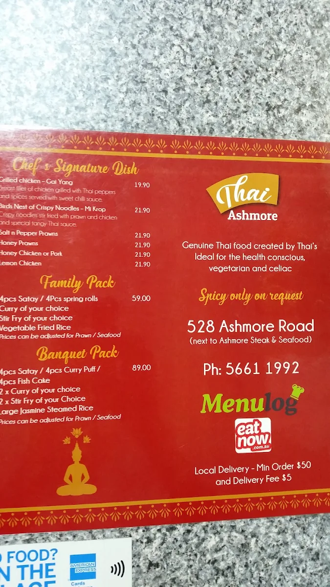 Menu, THAI ASHMORE