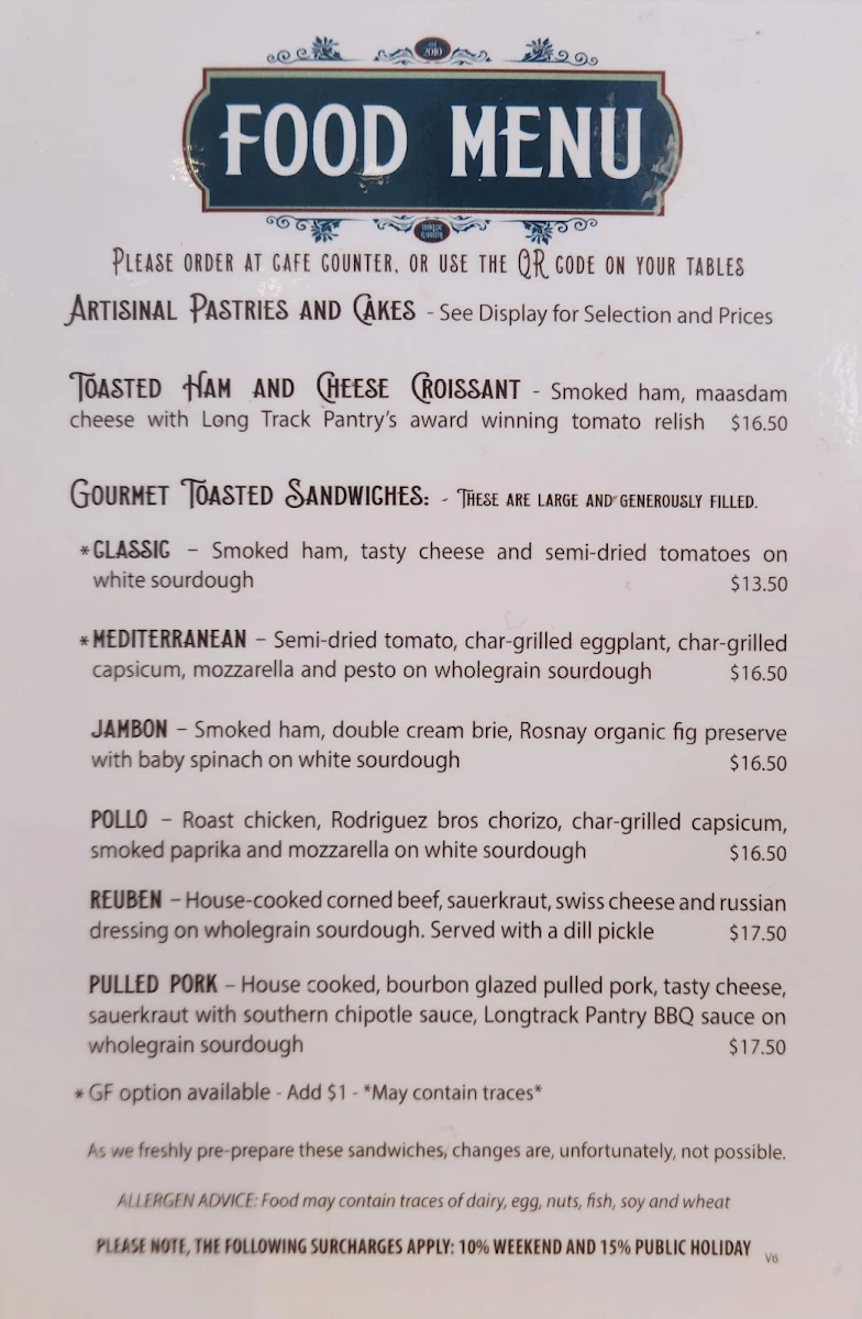 Menu, Perennialle Plants Nursery, Cafe and Emporium