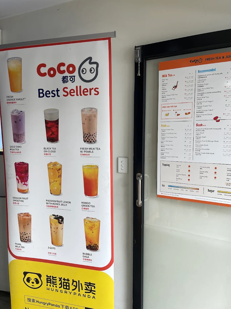 Menu, CoCo Fresh Tea & Juice Ultimo