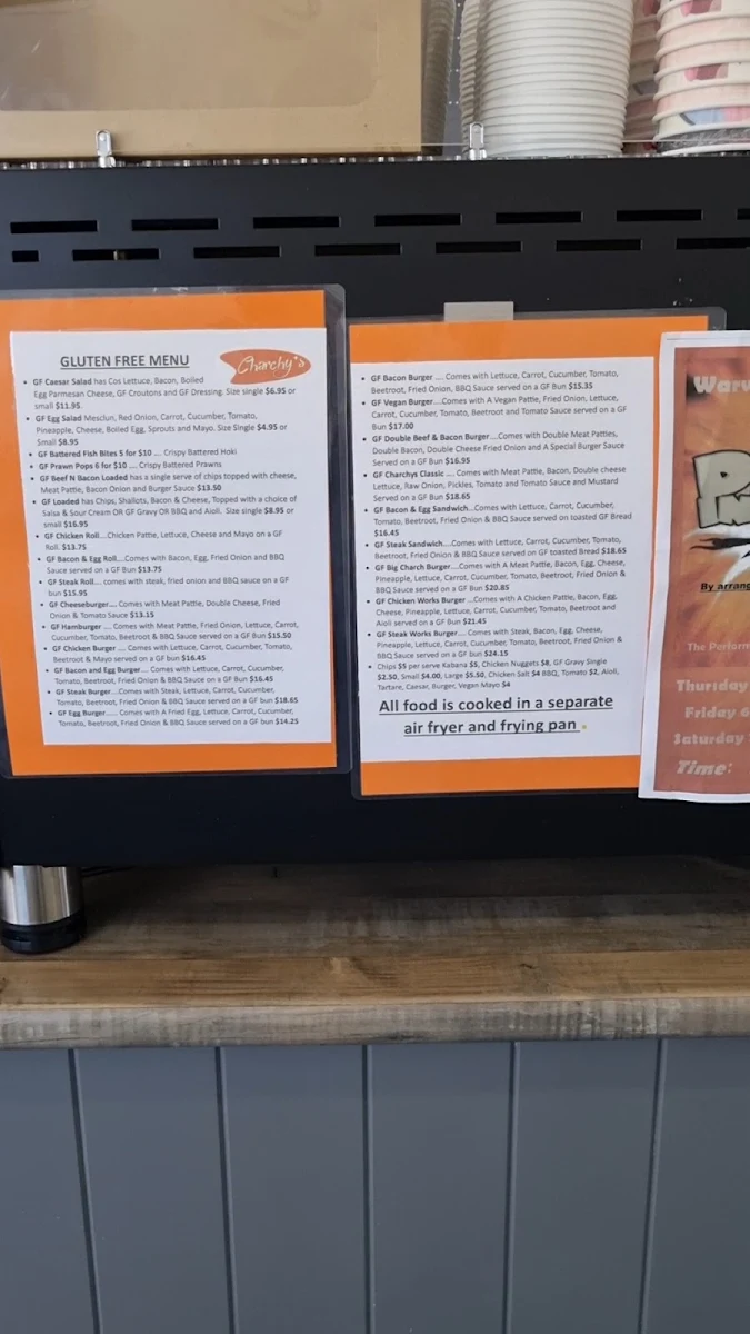 Menu, Charchy's