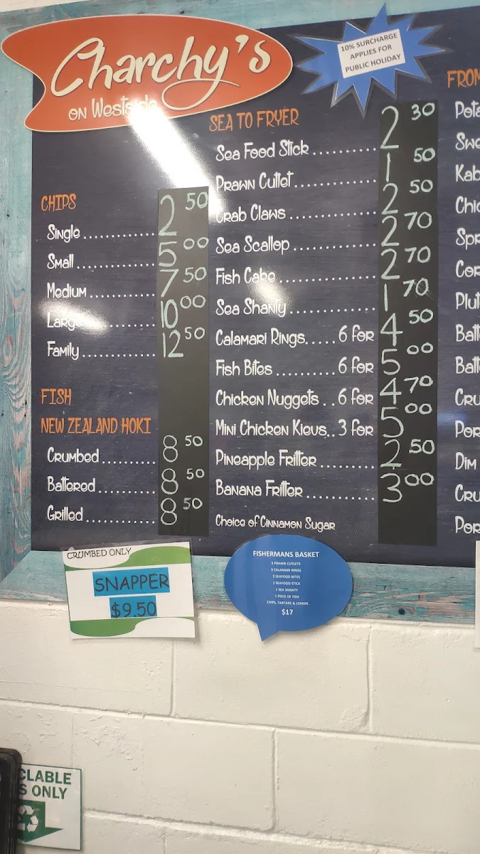 Menu, Charchy's