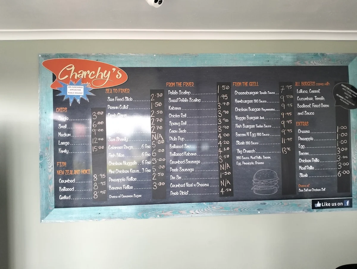 Menu, Charchy's