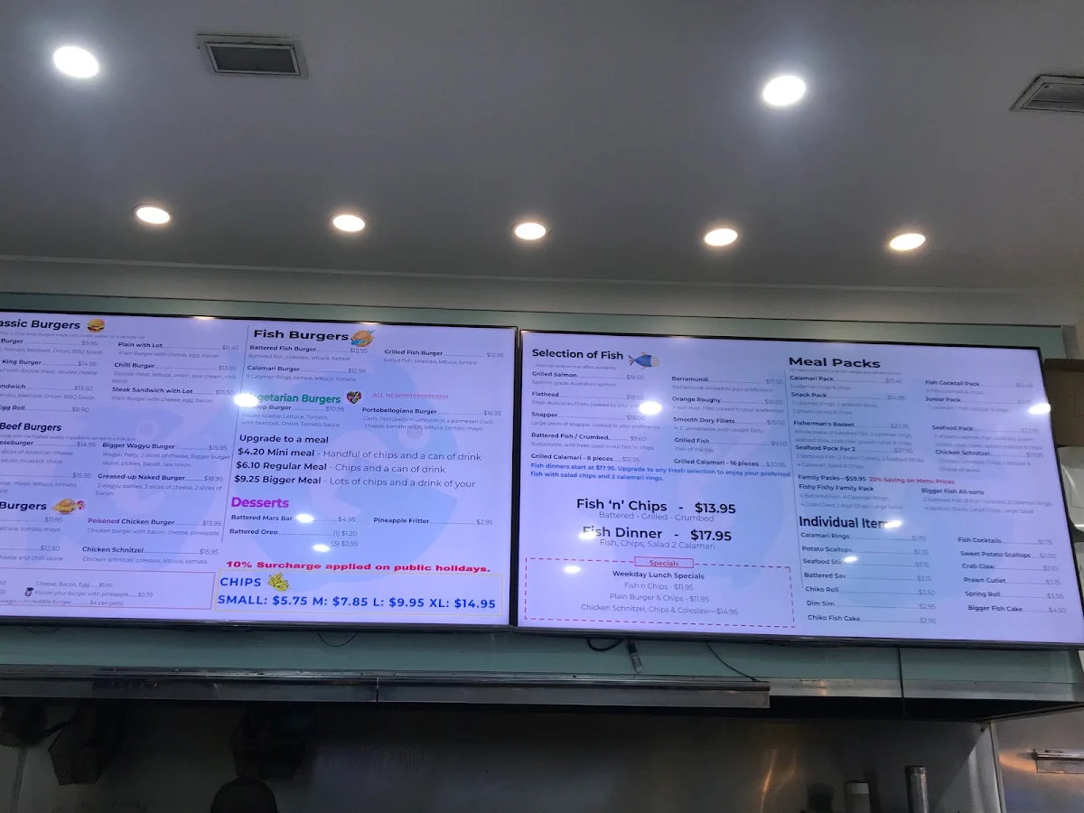 Menu, The Bigger Fish Shop