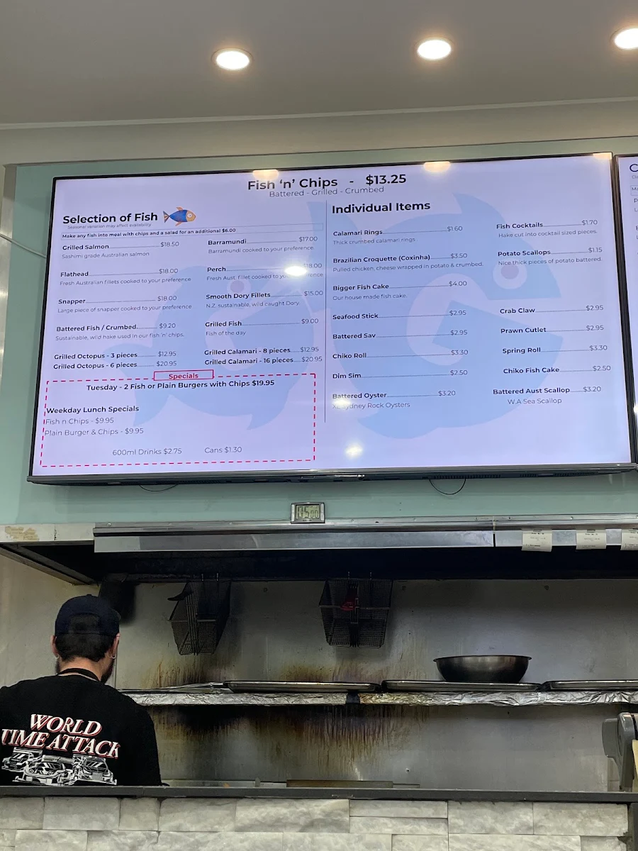 Menu, The Bigger Fish Shop