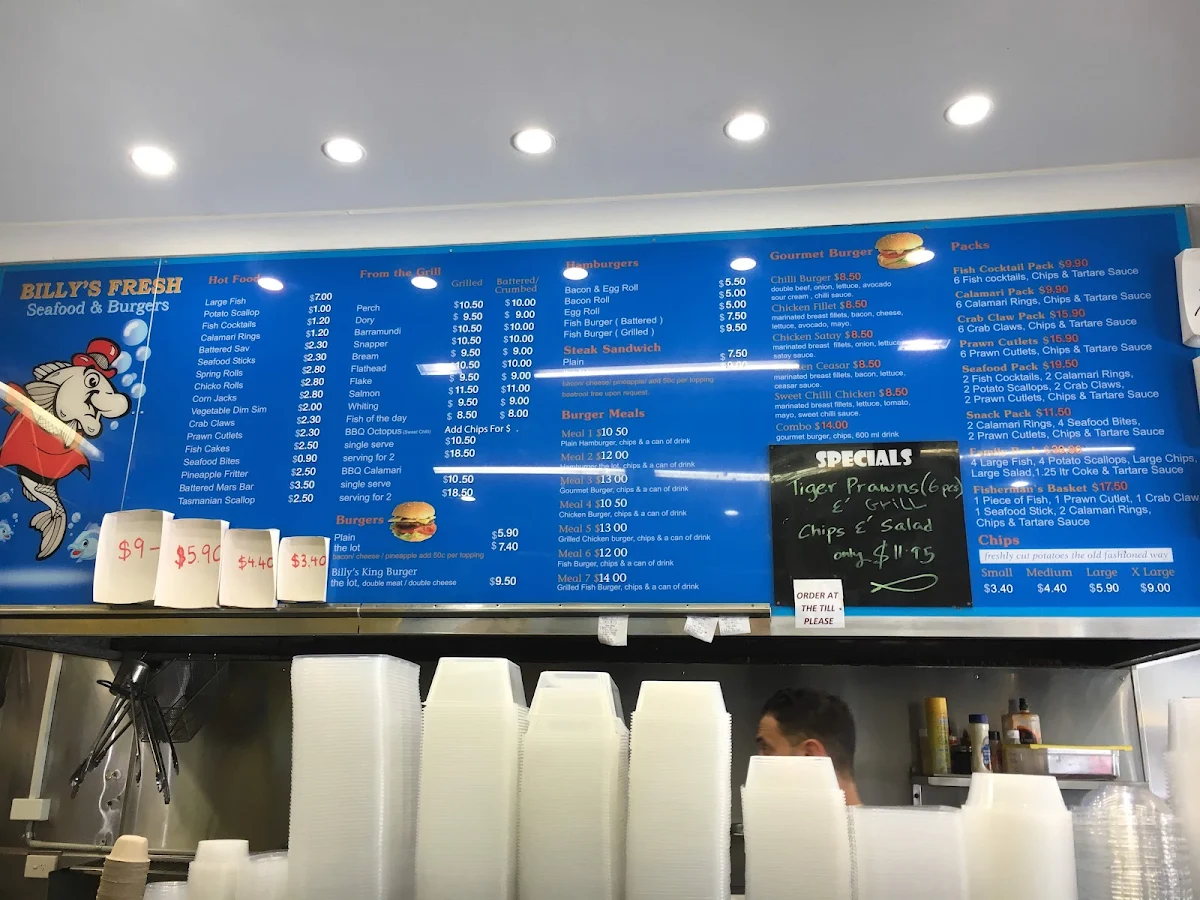 Menu, The Bigger Fish Shop