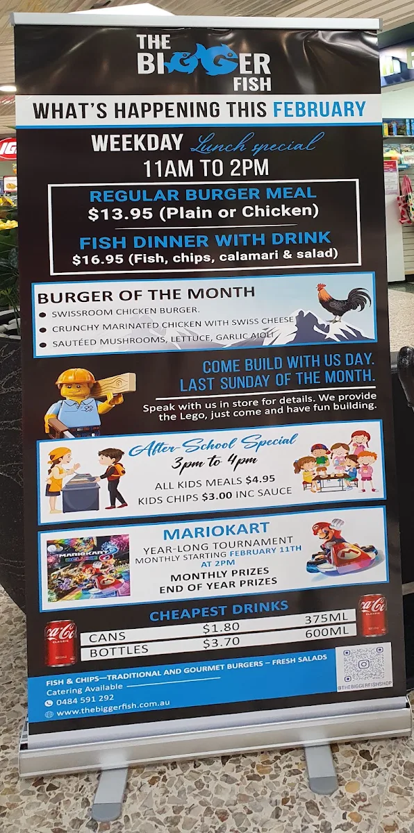 Menu, The Bigger Fish Shop