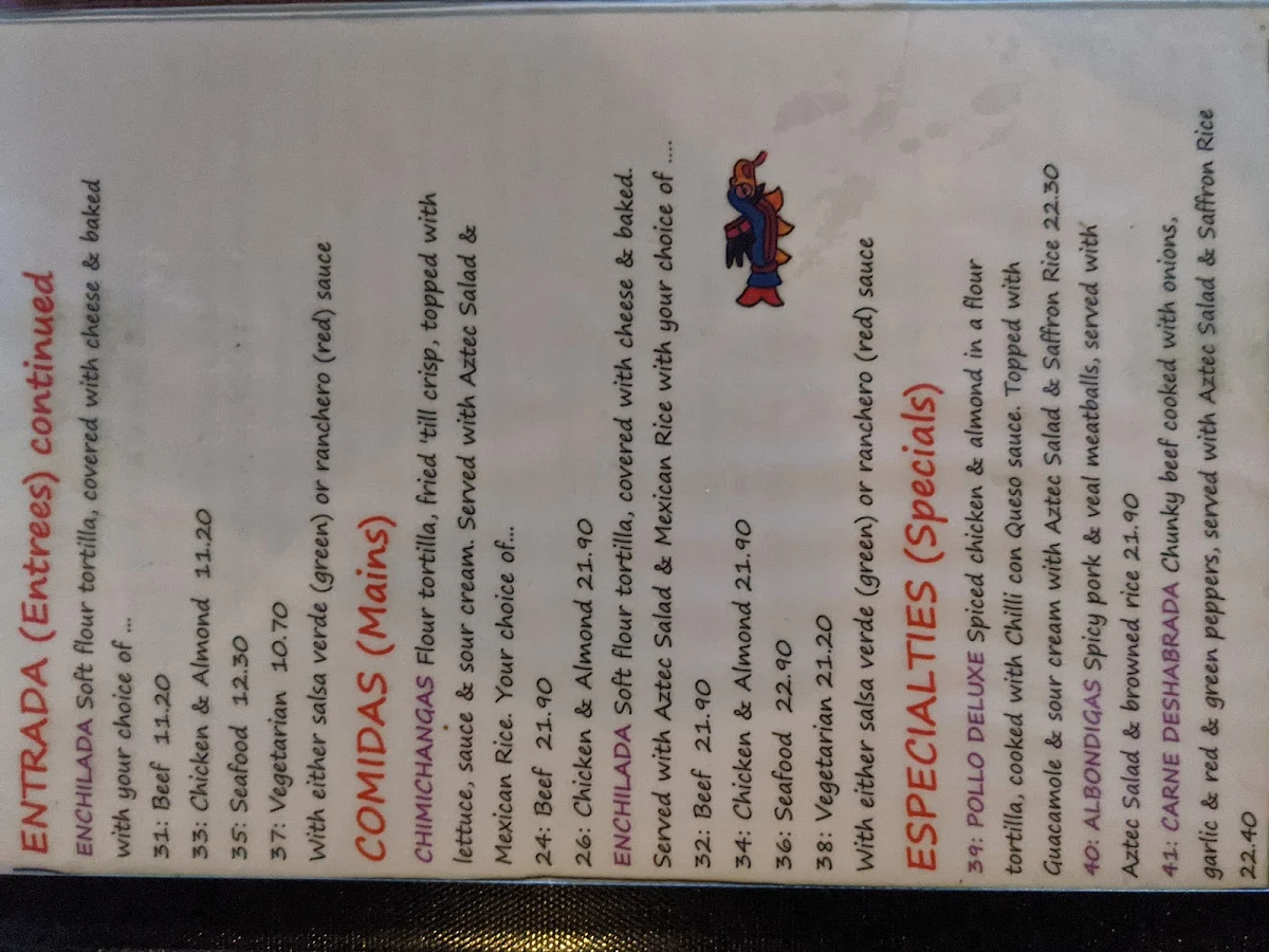 Menu, Mucho's Mexican The Junction