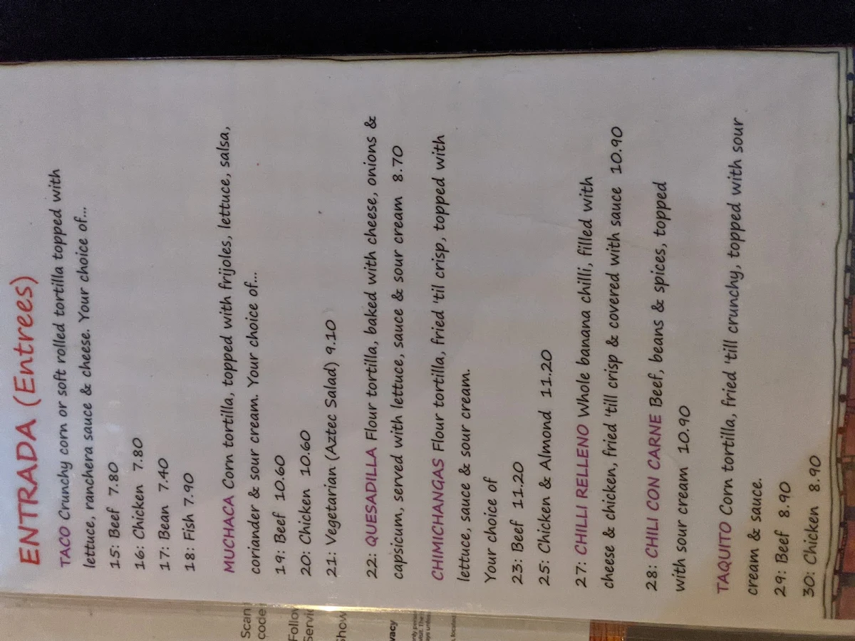 Menu, Mucho's Mexican The Junction