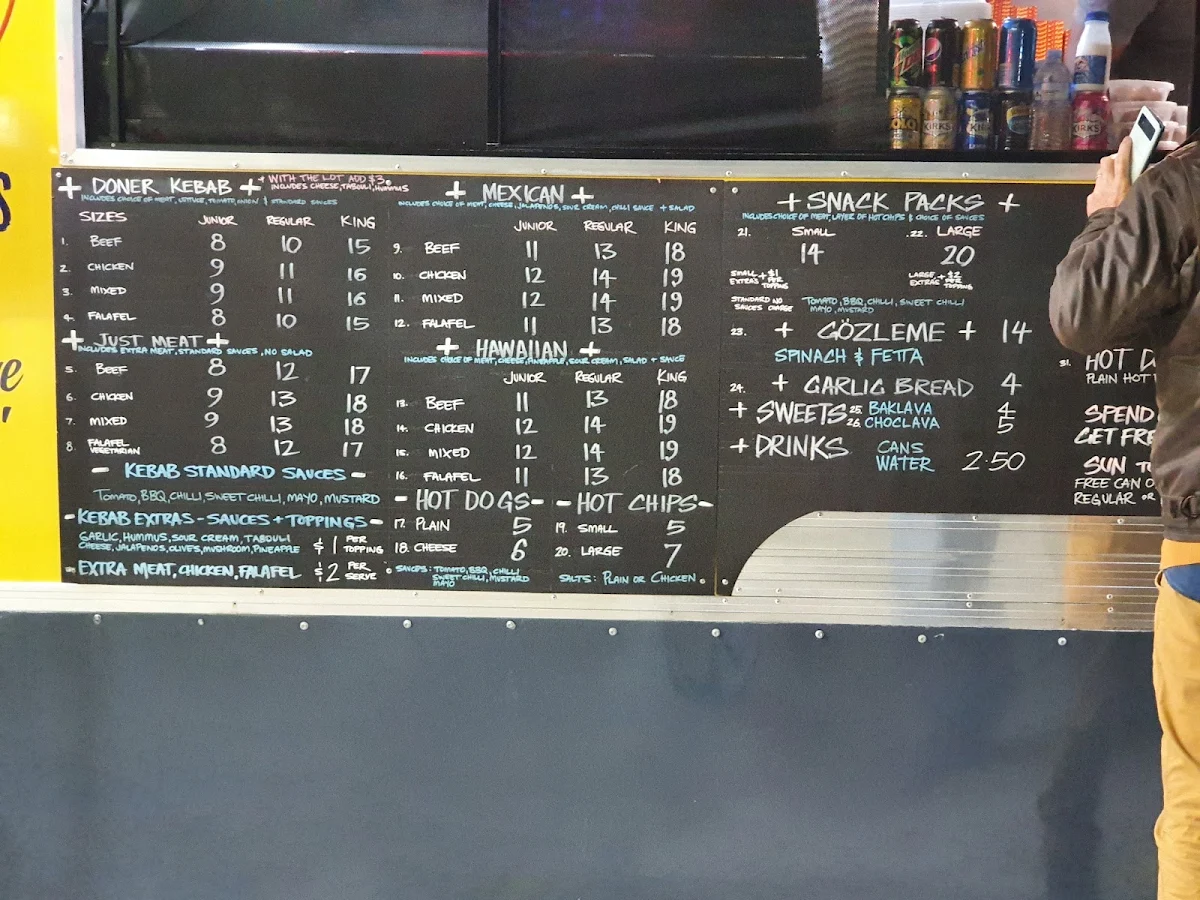 Menu, Big K Kebab House Fairy Meadow