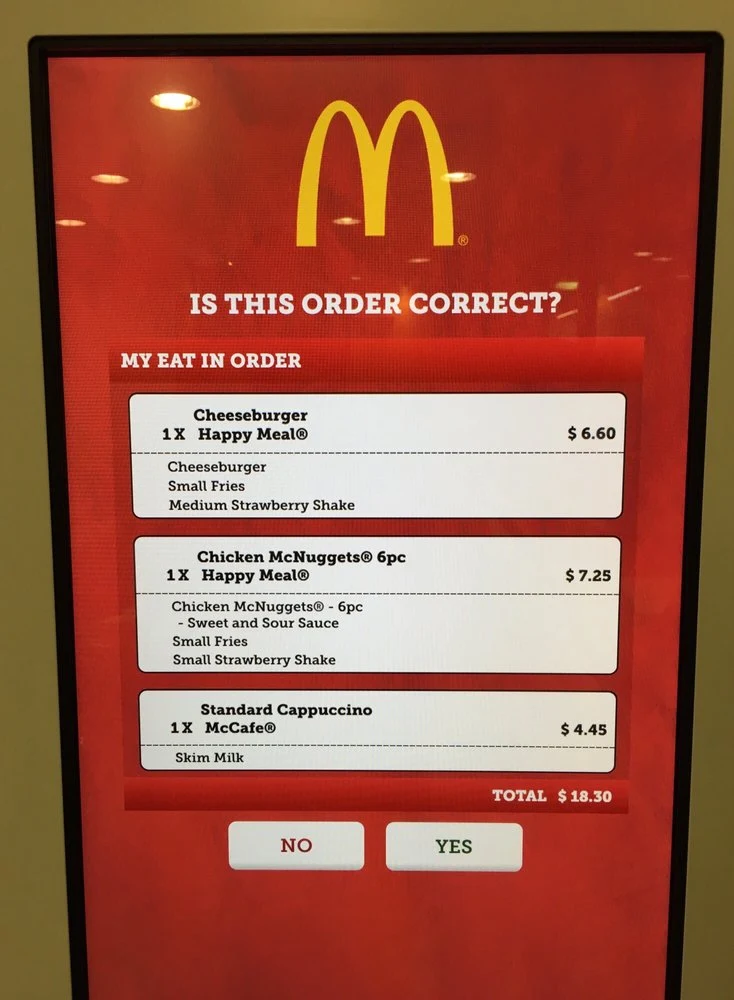 Menu, McDonald's South Perth