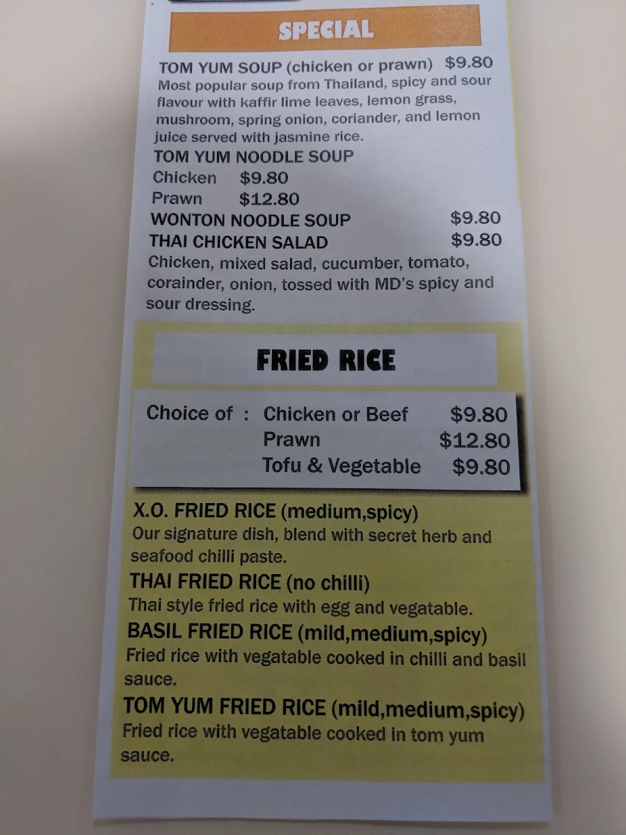 Menu, Marko's Restaurant