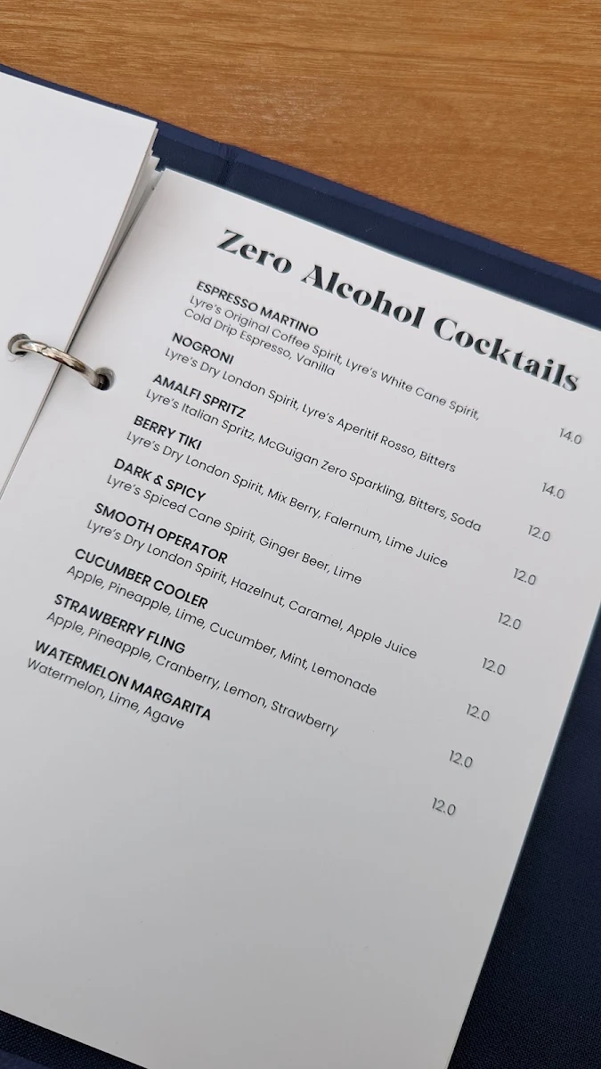 Menu, Crown Hotel