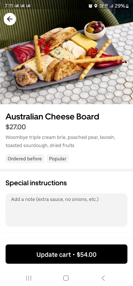Menu, Crown Hotel