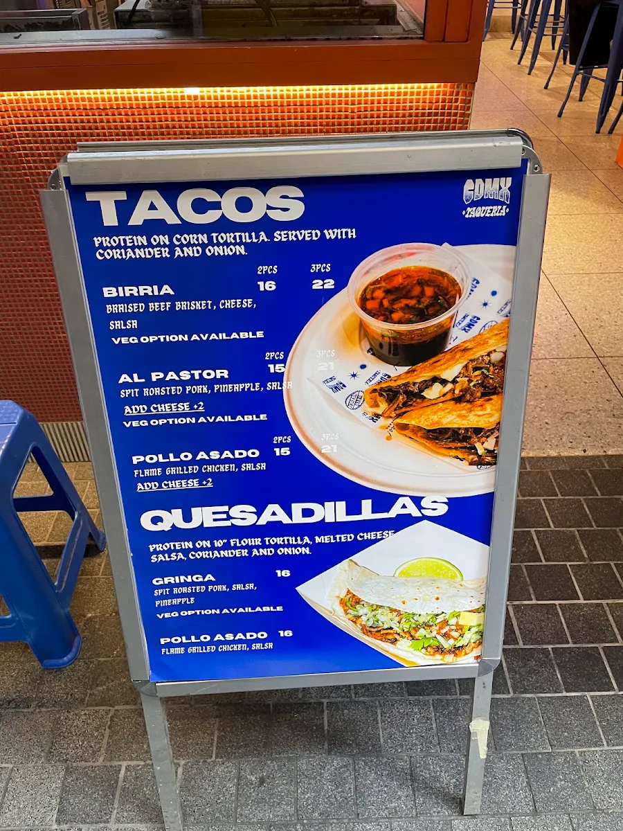 Menu, CDMX Melbourne Central