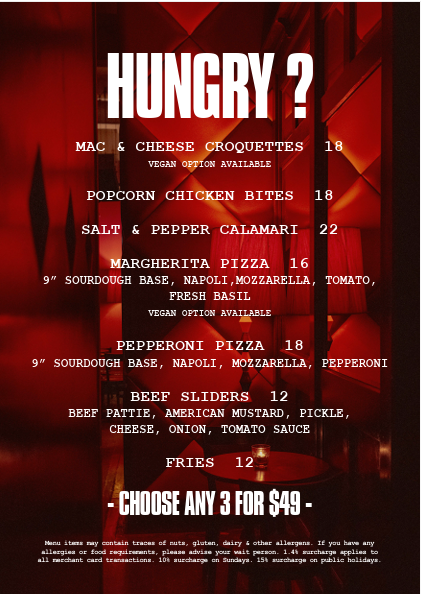 Menu, The Toff