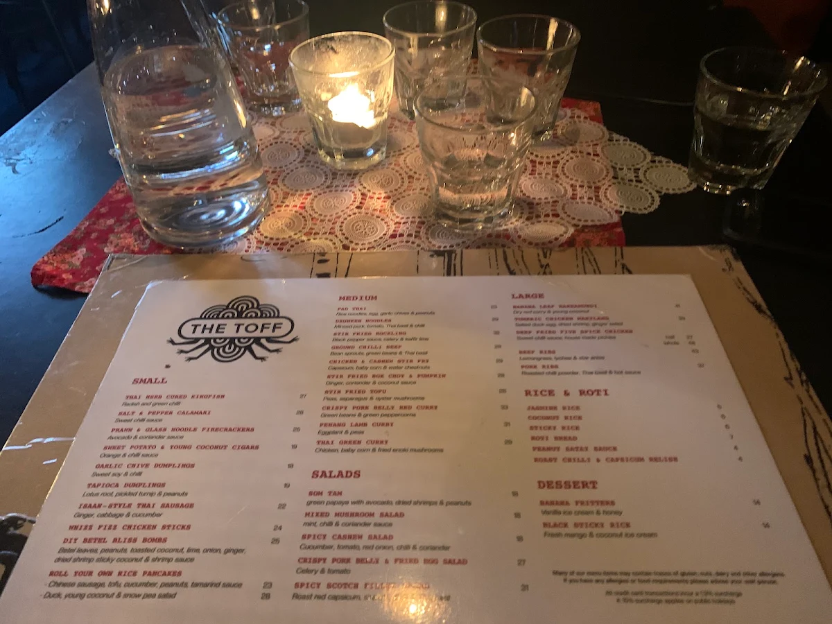 Menu, The Toff