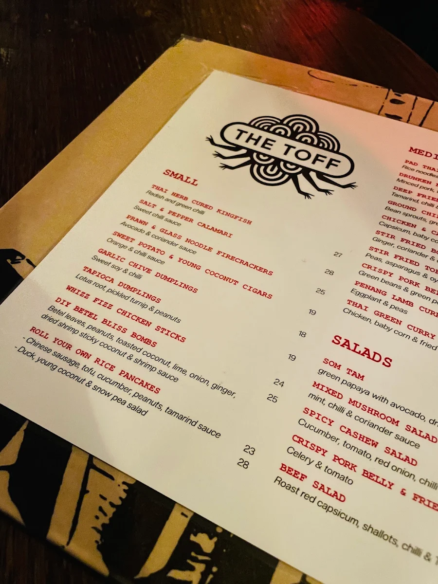 Menu, The Toff