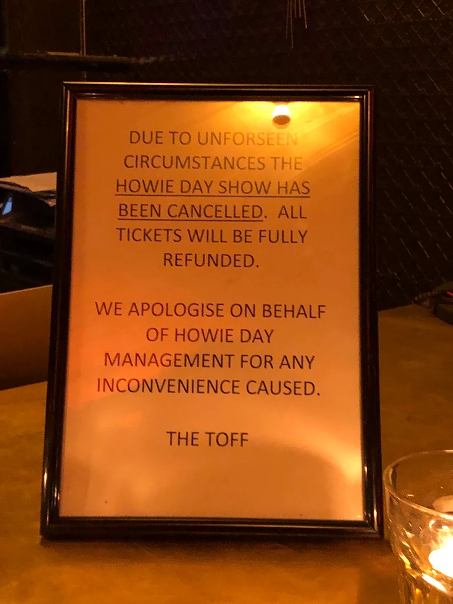 Menu, The Toff