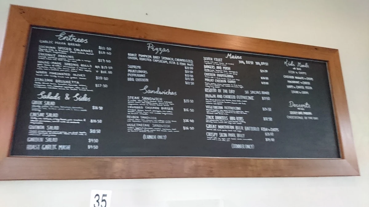 Menu, Julatten Tavern