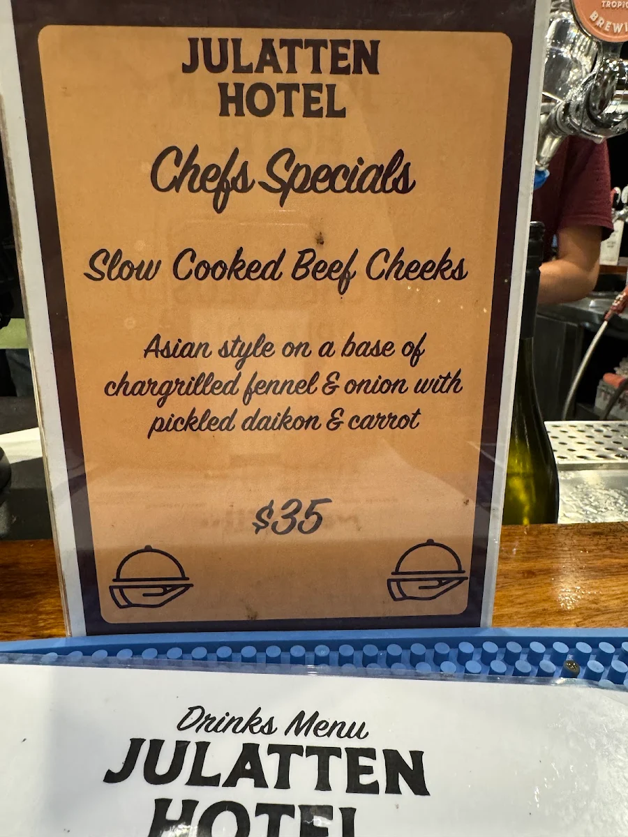 Menu, Julatten Tavern