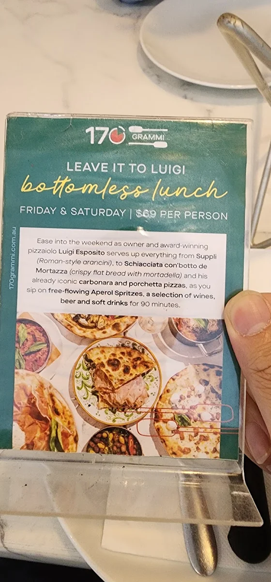 Menu, 170 Grammi Pizzeria
