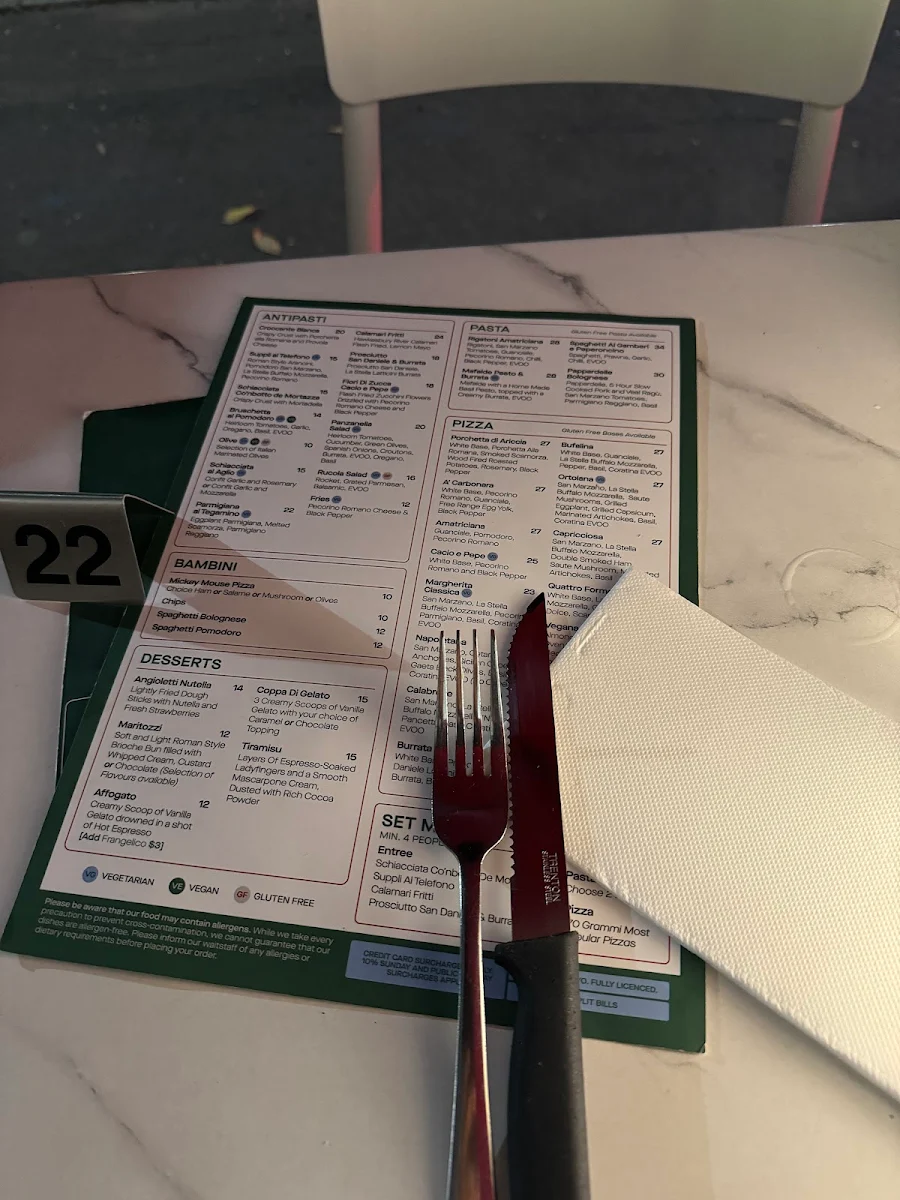 Menu, 170 Grammi Pizzeria