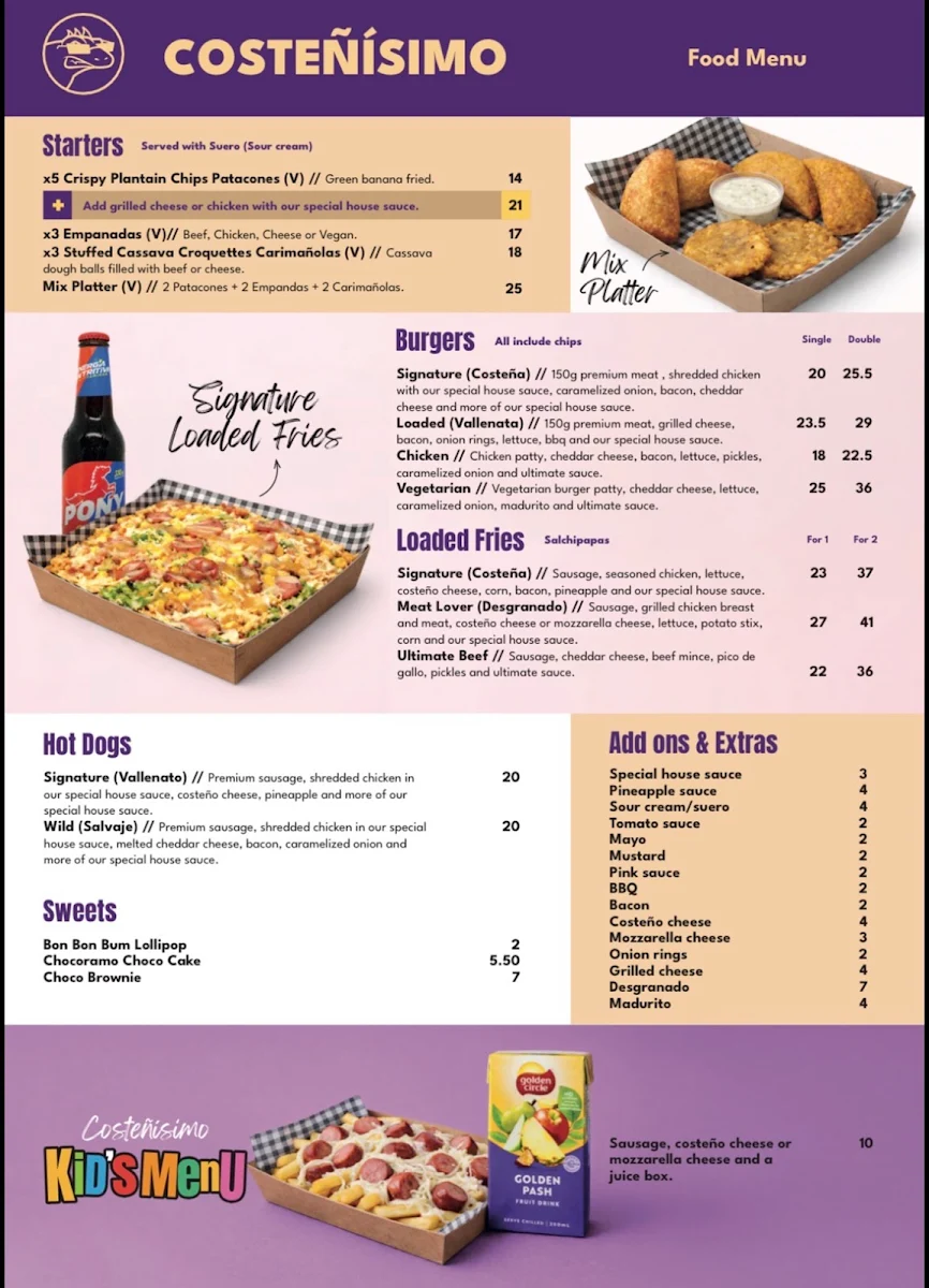 Menu, Costenisimo