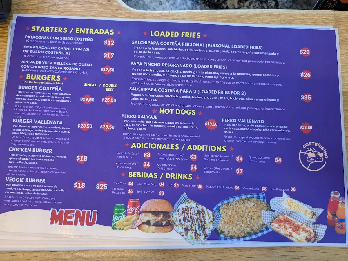 Menu, Costenisimo