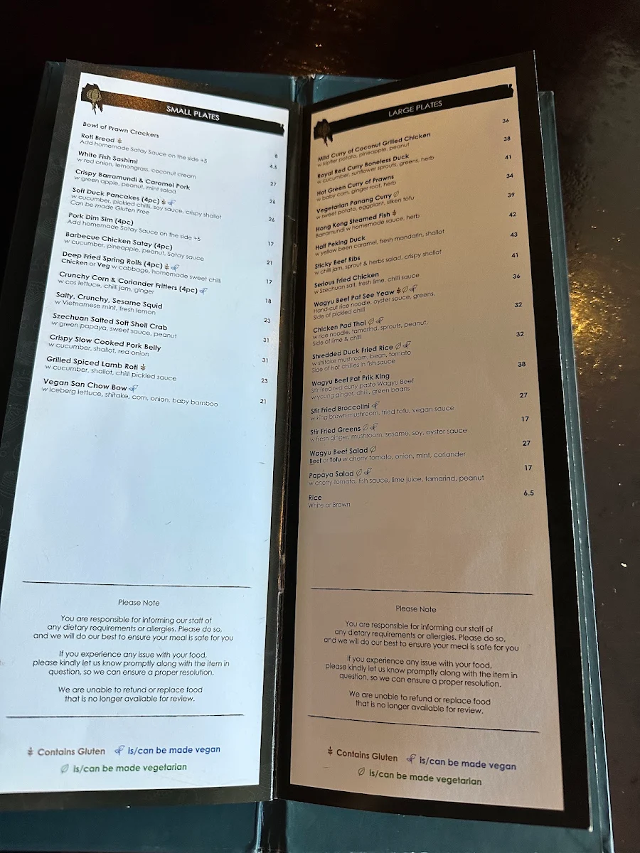 Menu, Spice Den Restaurant Casuarina
