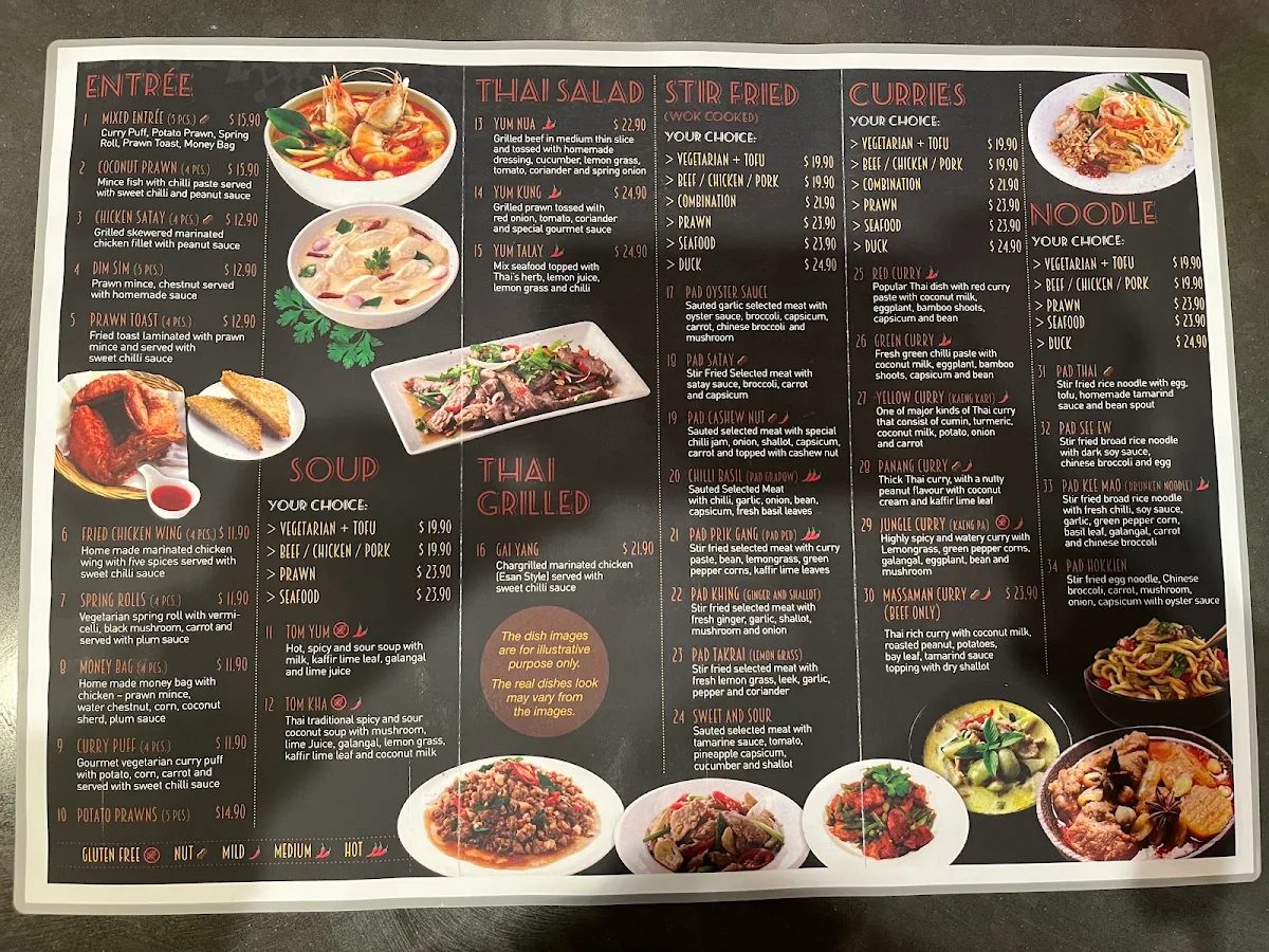 Menu, Thaicoon Restaurant