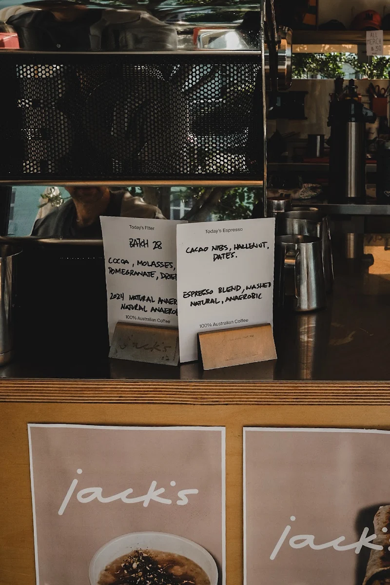 Menu, Jacks North Bondi