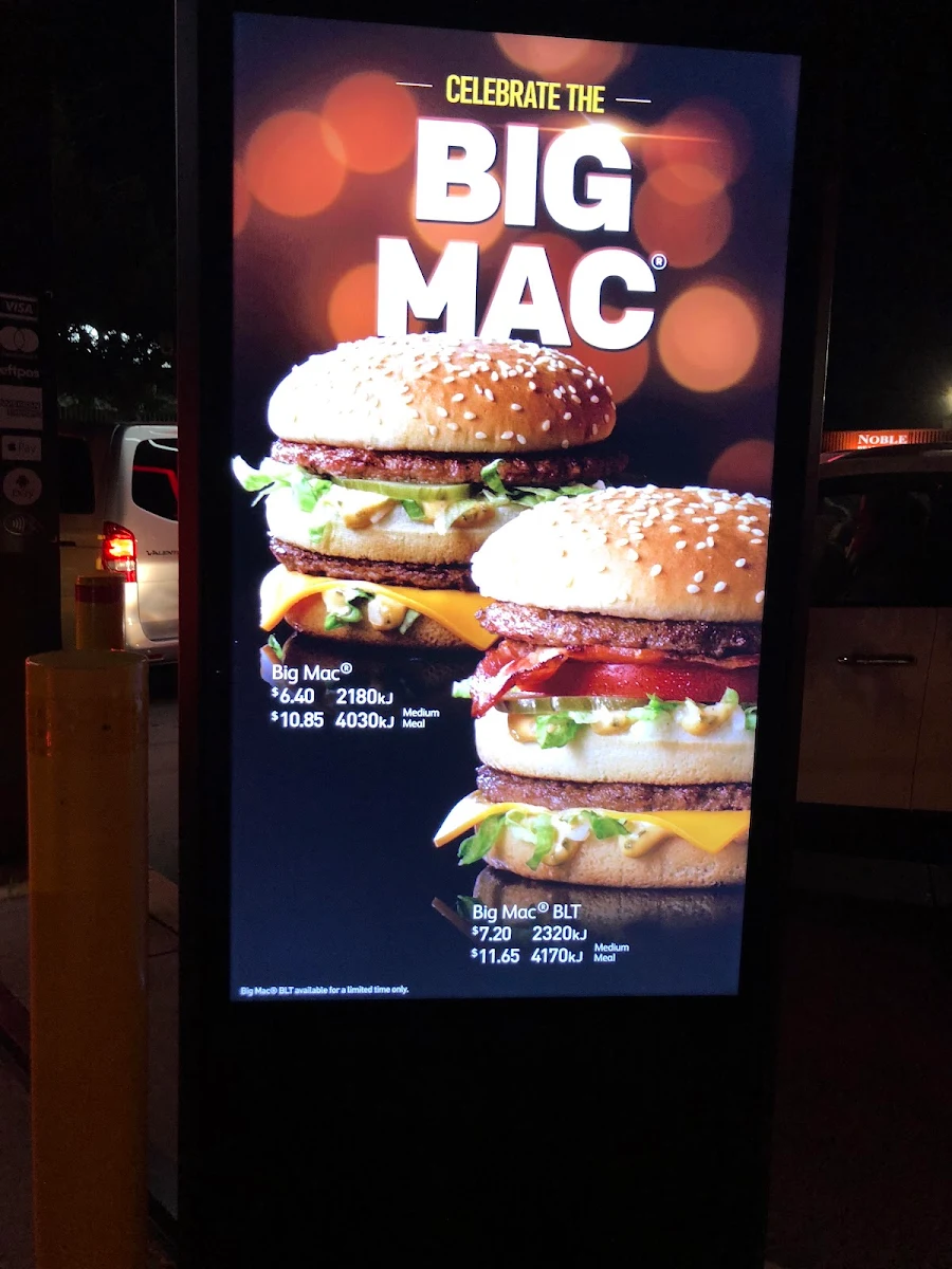 Menu, McDonald's Rockingham