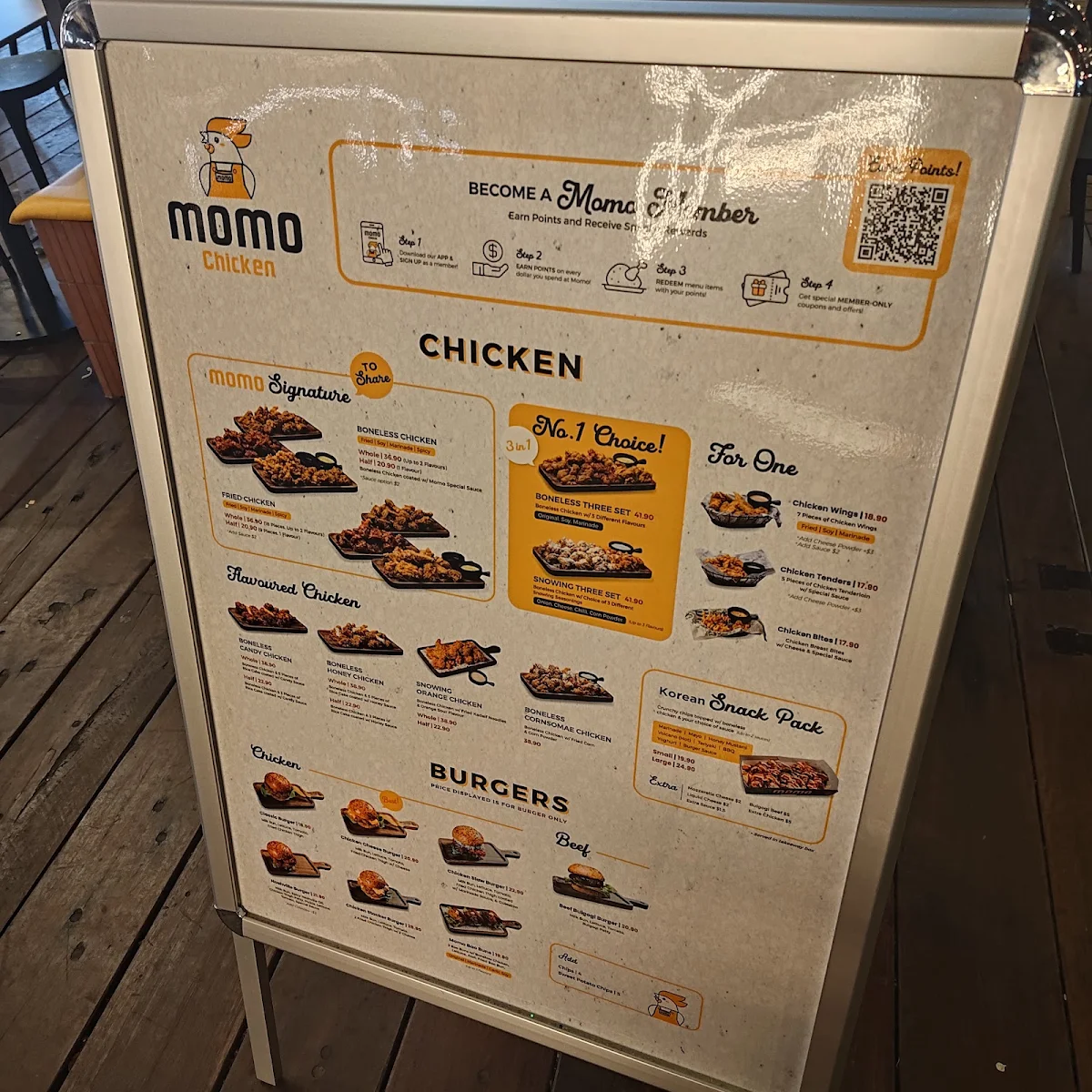 Menu, Momo Chicken