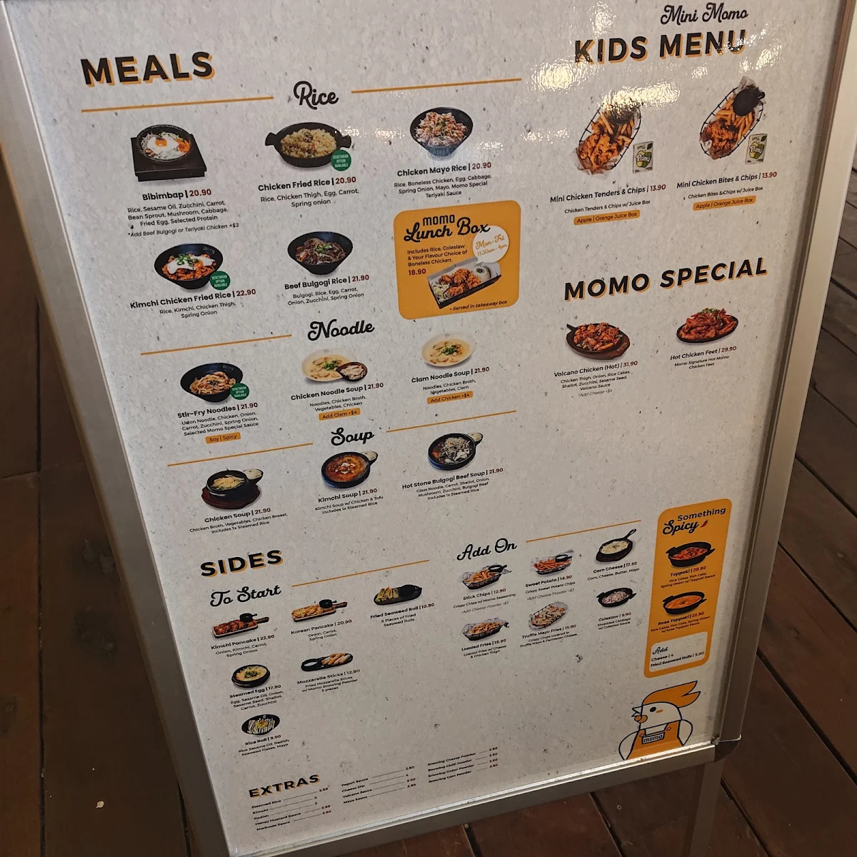 Menu, Momo Chicken