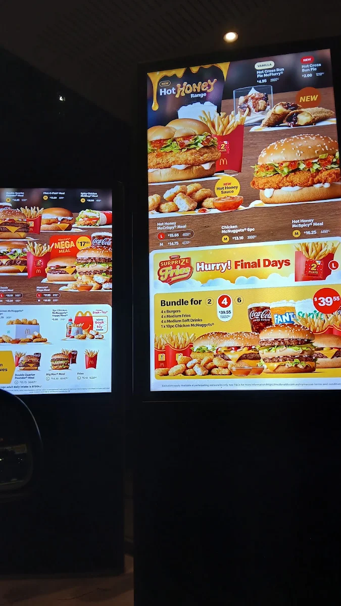Menu, McDonald's Kangaroo Point