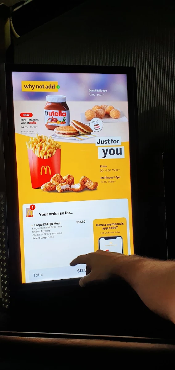 Menu, McDonald's Kangaroo Point