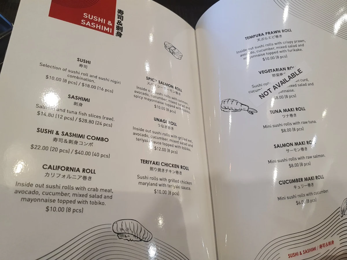 Menu, Okami Japanese Restaurant
