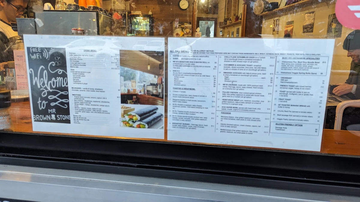 Menu, Mr Brownstone