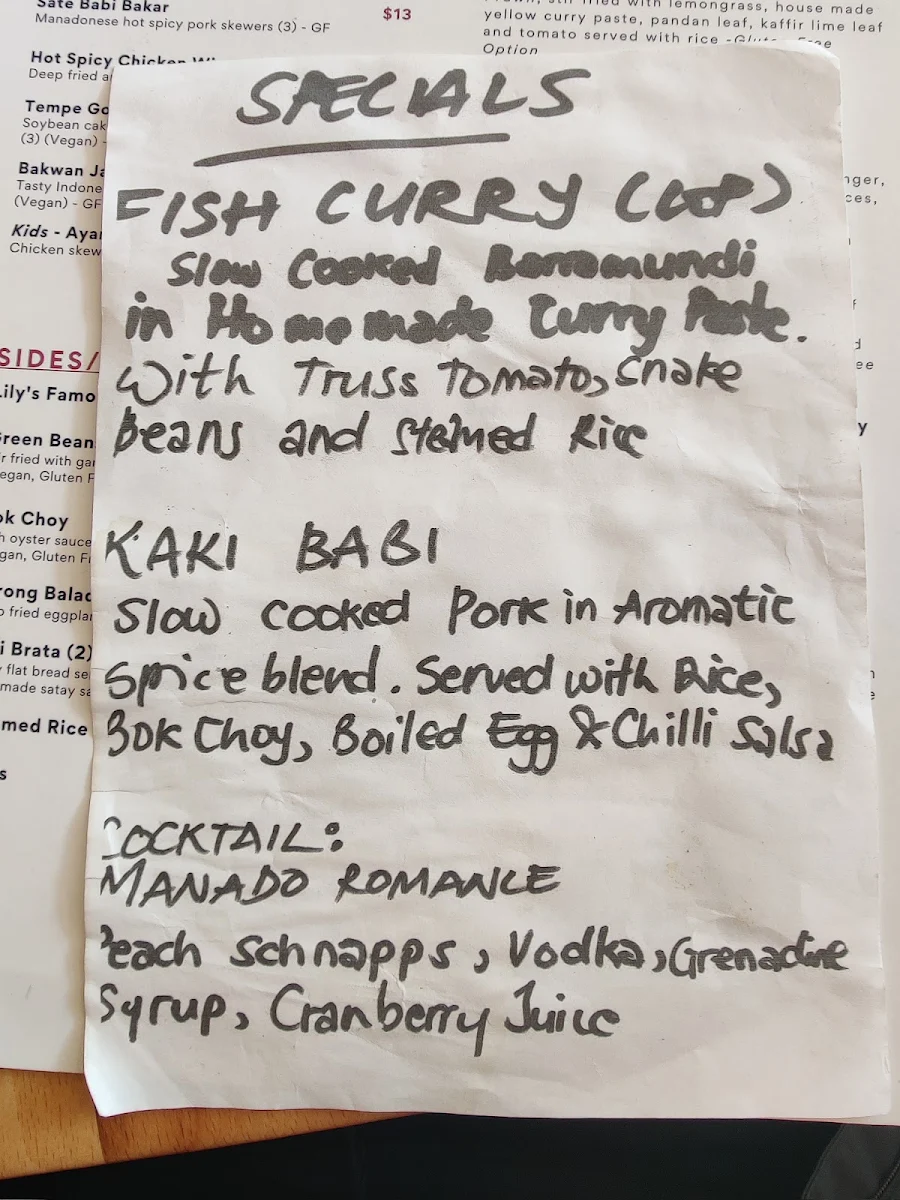 Menu, My Asian Neighbour