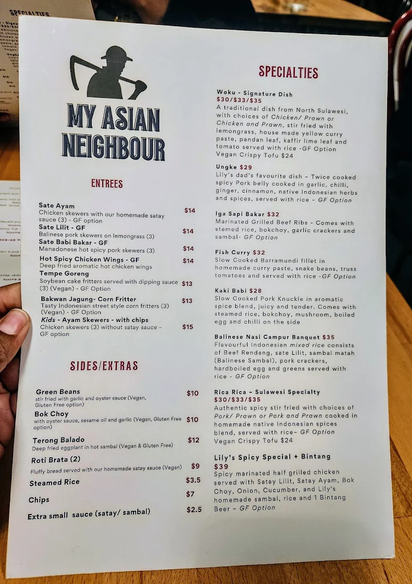 Menu, My Asian Neighbour
