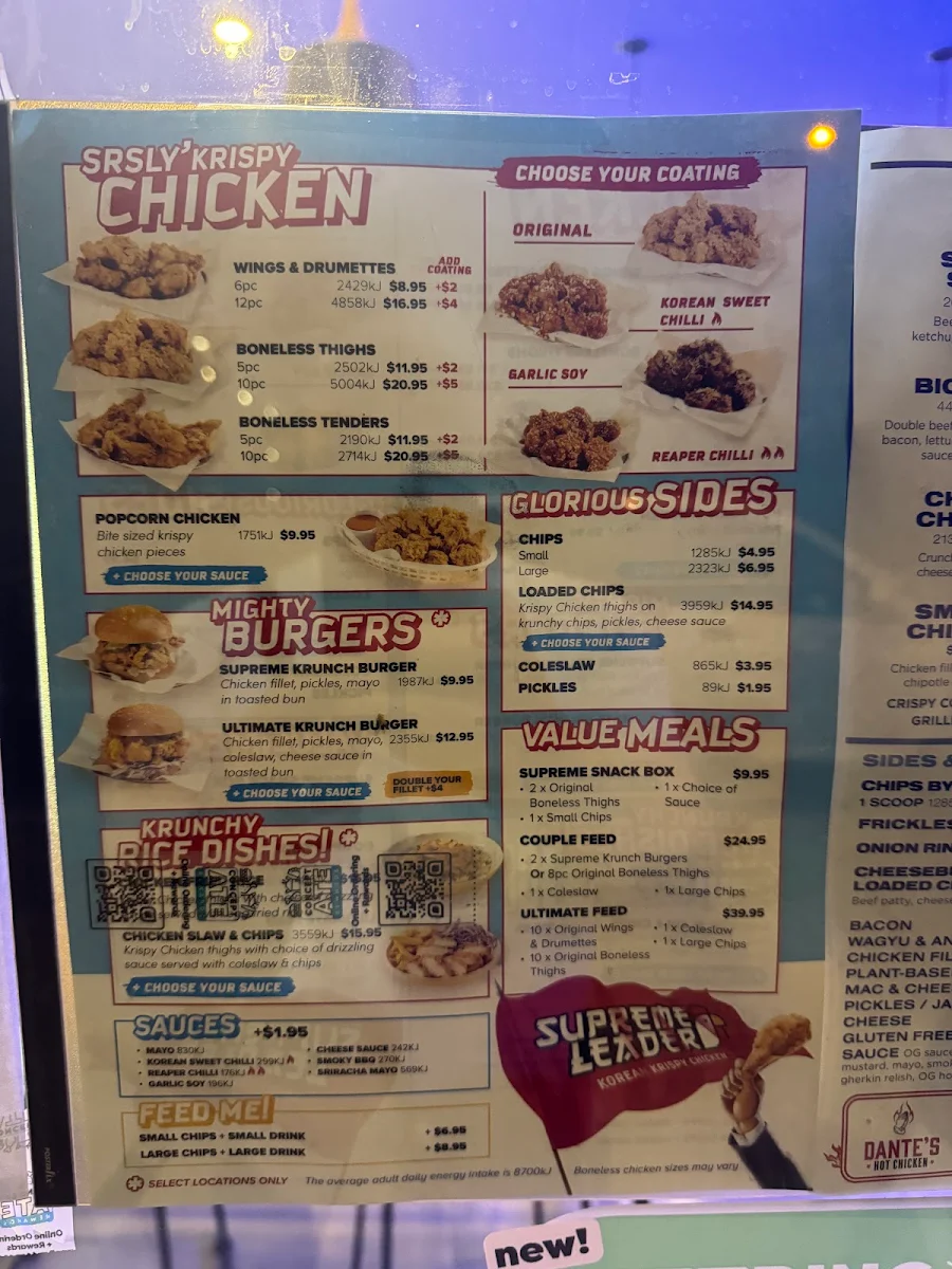 Menu, Pattysmiths Palm Beach