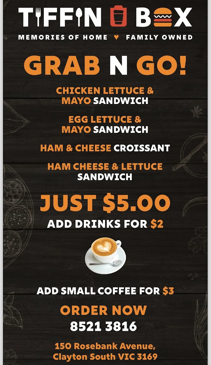 Menu, Tiffin Box