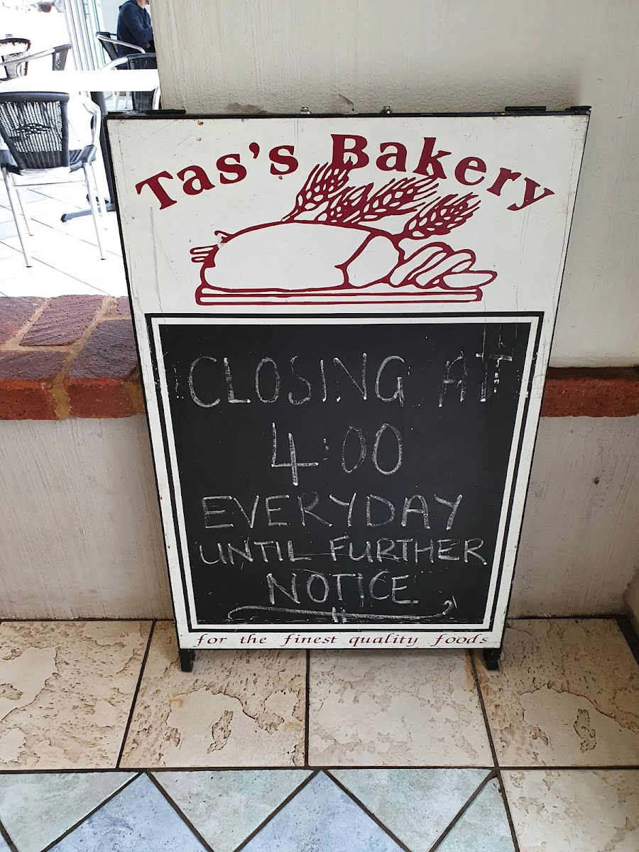 Menu, Tas's Bakery