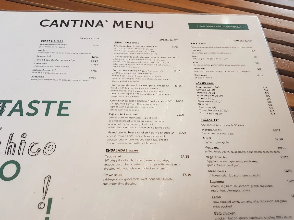 Menu, Terrey Hills Tavern