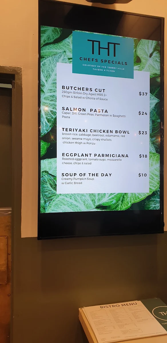Menu, Terrey Hills Tavern